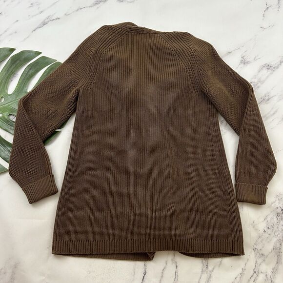 Margaret O'Leary Womens Shawl Collar Cardigan Sweater Size XS Brown Chunky Knit - Picture 8 of 12